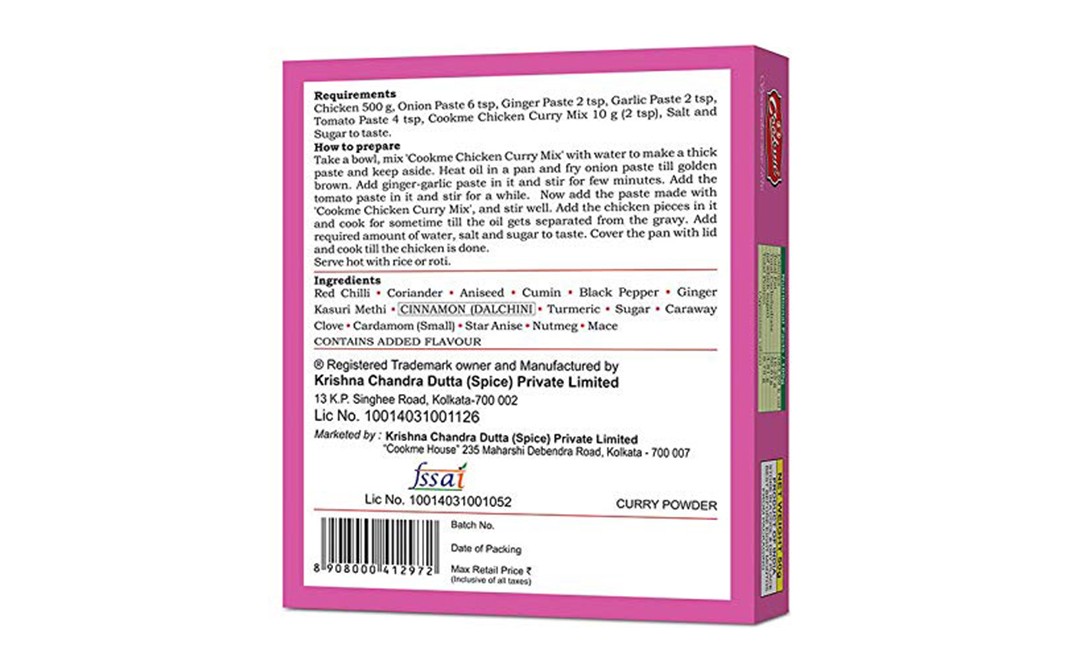 Cookme Chicken Curry    Pack  50 grams